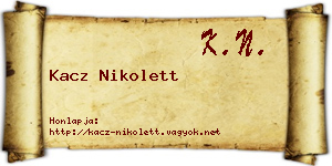 Kacz Nikolett névjegykártya